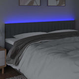 LED Headboard Dark Grey 160 cm Fabric - Side View