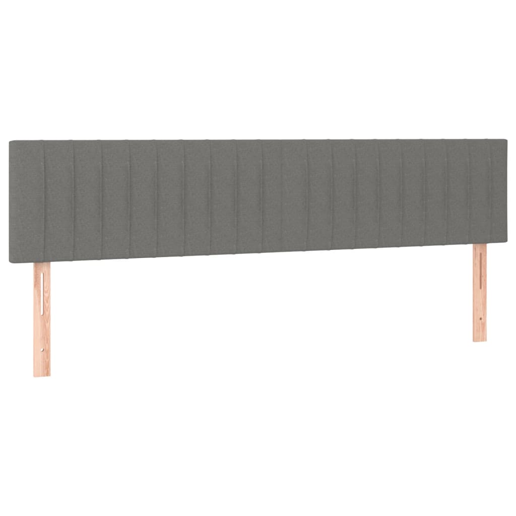 LED Headboard Dark Grey 200 cm Fabric