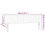 LED Headboard Dark Grey 200 cm Fabric