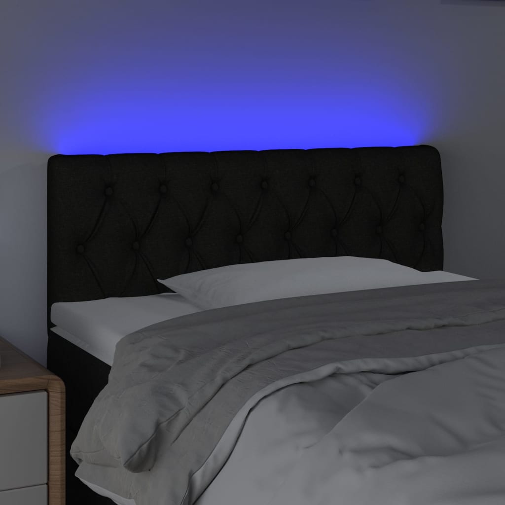 LED Headboard Black 100 cm Fabric