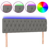 LED Headboard Dark Grey 144 cm Fabric - Front View