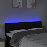 LED Headboard Black 144x7x78/88 cm Fabric - Side View