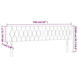 LED Headboard Dark Grey 160 cm Fabric - Rear View