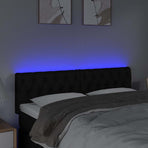 LED Headboard Black 160 cm Fabric