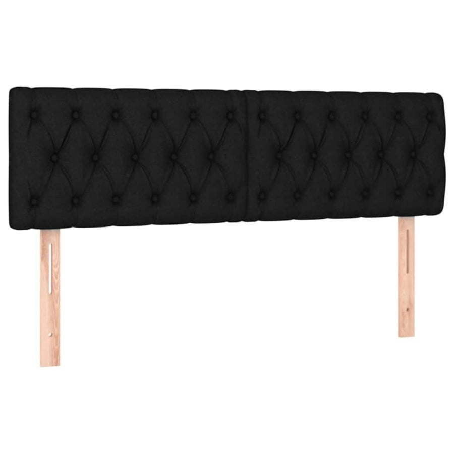 LED Headboard Black 160 cm Fabric