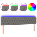 LED Headboard Dark Grey 200 cm Fabric