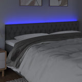 LED Headboard Dark Grey 200 cm Fabric - Side View