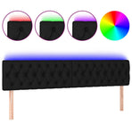 LED Headboard Black 200 cm Fabric
