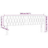 LED Headboard Black 200 cm Fabric