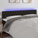 LED Headboard Black 200 cm Fabric