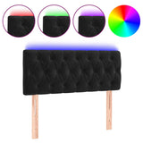 LED Headboard Black 100 cm Velvet - Front View