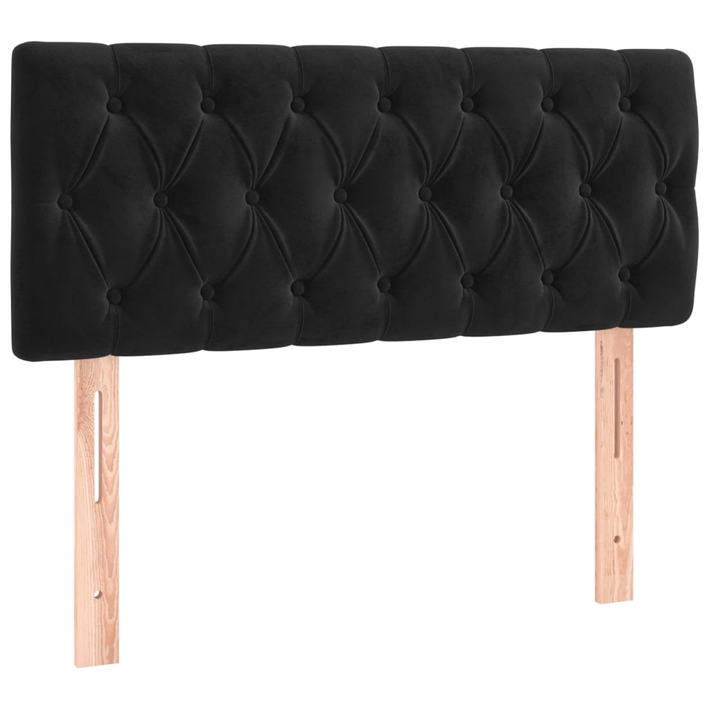 LED Headboard Black 100 cm Velvet