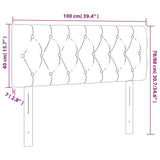 LED Headboard Black 100 cm Velvet