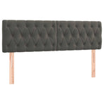 LED Headboard Dark Grey 144 cm Velvet