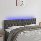 LED Headboard Dark Grey 144 cm Velvet