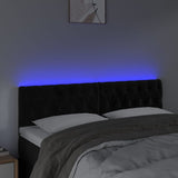 LED Headboard Black 144 cm Velvet