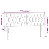 LED Headboard Black 144 cm Velvet - Rear View
