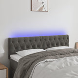 LED Headboard Dark Grey 160x7x78/88 cm Velvet
