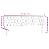 LED Headboard Black 160 cm Velvet