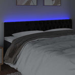 LED Headboard Black 200 cm Velvet