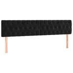 LED Headboard Black 200 cm Velvet