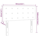 LED Headboard Dark Grey 100 cm Fabric