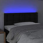 LED Headboard Black 100 cm Fabric