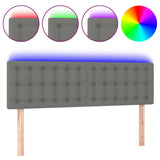 LED Headboard Dark Grey 144x5x78/88 cm Fabric - Front View