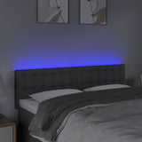 LED Headboard Dark Grey 144x5x78/88 cm Fabric - Side View