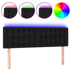 LED Headboard Black 144 cm Fabric