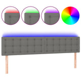 LED Headboard Dark Grey 160 cm Fabric