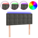 LED Headboard Dark Grey 100 cm Velvet - Front View