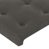 LED Headboard Dark Grey 100 cm Velvet - 45-Degree Angle