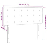 LED Headboard Dark Grey 100 cm Velvet - Rear View