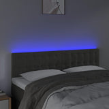 LED Headboard Dark Grey 144 cm Velvet - Side View