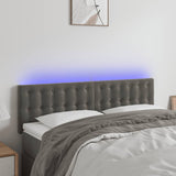 LED Headboard Dark Grey 144 cm Velvet