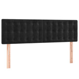 LED Headboard Black 144x5x78/88 cm Velvet - Top-Down View