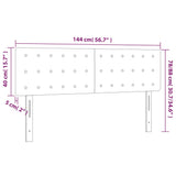 LED Headboard Black 144x5x78/88 cm Velvet
