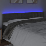 LED Headboard Dark Grey 160 cm Velvet - Side View