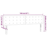 LED Headboard Dark Grey 160 cm Velvet - Rear View