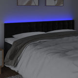 LED Headboard Black 160 cm Velvet - Side View