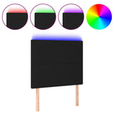 LED Headboard Black 80 cm Fabric