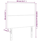 LED Headboard Black 80 cm Fabric