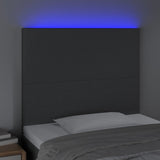 LED Headboard Dark Grey 100 cm Fabric