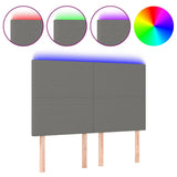 LED Headboard Dark Grey 144 cm Fabric - Front View