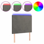 LED Headboard Dark Grey 80 cm Velvet