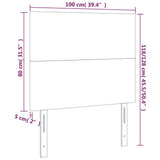 LED Headboard Dark Grey 100 cm Velvet