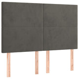 LED Headboard Dark Grey 144 cm Velvet