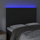 LED Headboard Black 144 cm Velvet - Side View