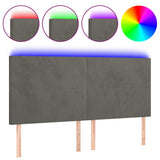 LED Headboard Dark Grey 160 cm Velvet - Front View